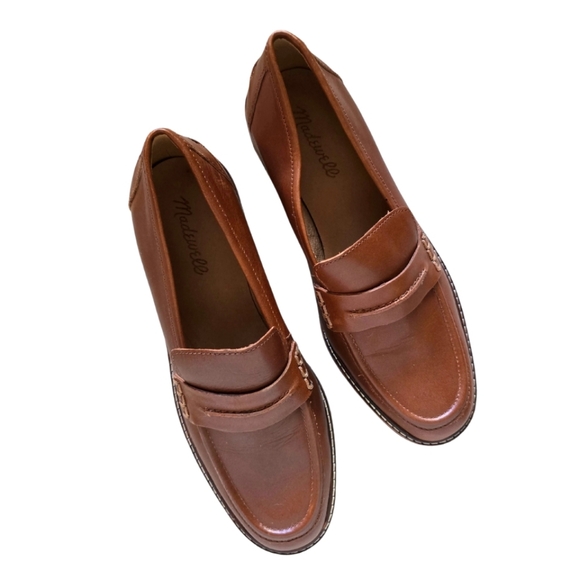 MADEWELL The Corinne Lugsole Loafers Dried Maple Brown Tan Leather Size 8 Womens - Picture 3 of 7